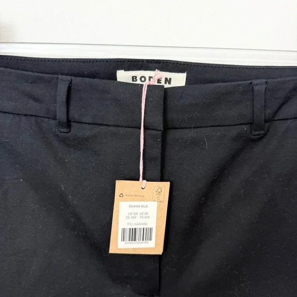 Boden Canonbury 7/8 Pants Black Stretch Tailored Cropped Trousers Size 8 - Picture 3 of 5